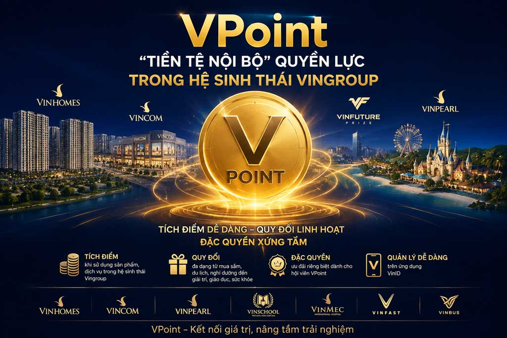Đồng Vpoint được sử dụng trong hệ sinh thái Vingroup